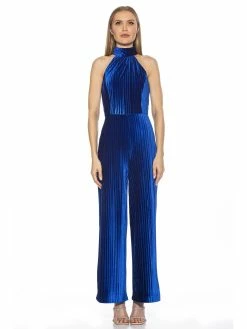 Buy ⭐ ALEXIA ADMOR Meghan Velvet Jumpsuit 😀 -ALEXIA ADMOR Shop D3101A COBALT 1 scaled