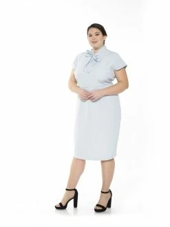 Deals ⌛ ALEXIA ADMOR Carolina 👗 Dress - Plus Size 🧨 -ALEXIA ADMOR Shop D3340PLS HALOGEN BLUE 2 scaled