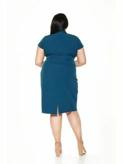 Deals ⌛ ALEXIA ADMOR Carolina 👗 Dress - Plus Size 🧨 -ALEXIA ADMOR Shop D3340PLS TEAL 1 New scaled