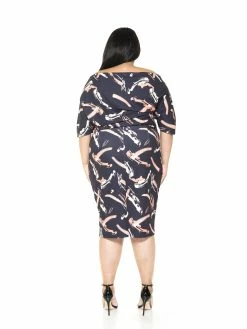 New ⌛ ALEXIA ADMOR Olivia 👗 Dress - Plus Size 🔥 -ALEXIA ADMOR Shop D3342PLS BLK BRSH PNT 3 scaled