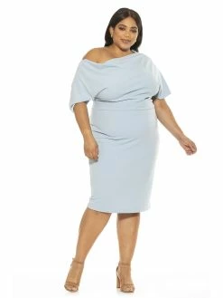 New ⌛ ALEXIA ADMOR Olivia 👗 Dress - Plus Size 🔥 -ALEXIA ADMOR Shop D3342PLS HALOGEN BLUE 1 scaled