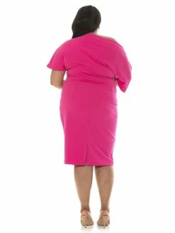 New ⌛ ALEXIA ADMOR Olivia 👗 Dress - Plus Size 🔥 -ALEXIA ADMOR Shop D3342PLS HOT PINK 3 scaled