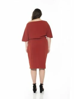 New ⌛ ALEXIA ADMOR Olivia 👗 Dress - Plus Size 🔥 -ALEXIA ADMOR Shop D3342PLS RED OCHRE 2 de743b59 75b0 45d5 89f3 d68f18abffaf