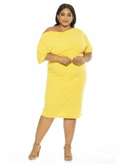 New ⌛ ALEXIA ADMOR Olivia 👗 Dress - Plus Size 🔥 -ALEXIA ADMOR Shop D3342PLS YELL 1 scaled