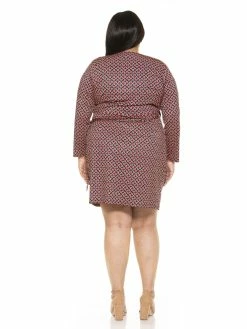 Best Pirce ⌛ ALEXIA ADMOR Amelia Wrap 👗 Dress - Plus Size 👍 -ALEXIA ADMOR Shop D3347PLS NAVY GEO 3 scaled