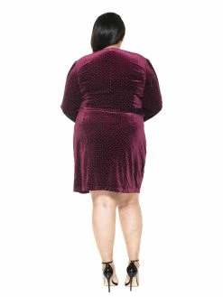 Best Pirce ⌛ ALEXIA ADMOR Amelia Wrap 👗 Dress - Plus Size 👍 -ALEXIA ADMOR Shop D3374pls burgundy 3