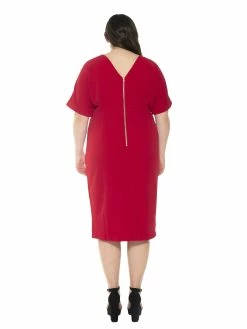 Deals 👏 ALEXIA ADMOR Jacqueline 👗 Dress - Plus Size 🧨 -ALEXIA ADMOR Shop D3396PLS RED 3