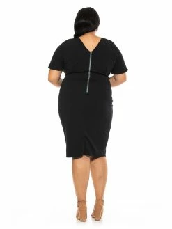 Deals 👏 ALEXIA ADMOR Jacqueline 👗 Dress - Plus Size 🧨 -ALEXIA ADMOR Shop D3396PLS BLACK 3 scaled
