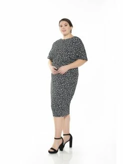 Deals 👏 ALEXIA ADMOR Jacqueline 👗 Dress - Plus Size 🧨 -ALEXIA ADMOR Shop D3396PLS BLK WHTPOLK2