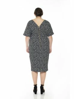 Deals 👏 ALEXIA ADMOR Jacqueline 👗 Dress - Plus Size 🧨 -ALEXIA ADMOR Shop D3396PLS BLK WHTPOLK3