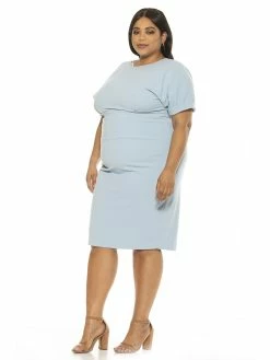 Deals 👏 ALEXIA ADMOR Jacqueline 👗 Dress - Plus Size 🧨 -ALEXIA ADMOR Shop D3396PLS HALOGEN BLUE 2