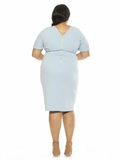 Deals 👏 ALEXIA ADMOR Jacqueline 👗 Dress - Plus Size 🧨 -ALEXIA ADMOR Shop D3396PLS HALOGEN BLUE 3
