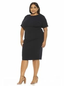 Deals 👏 ALEXIA ADMOR Jacqueline 👗 Dress - Plus Size 🧨 -ALEXIA ADMOR Shop D3396PLS NAVY 2