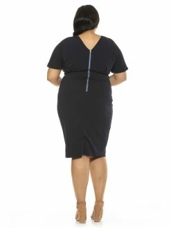 Deals 👏 ALEXIA ADMOR Jacqueline 👗 Dress - Plus Size 🧨 -ALEXIA ADMOR Shop D3396PLS NAVY 3