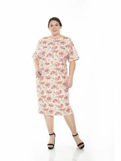 Deals 👏 ALEXIA ADMOR Jacqueline 👗 Dress - Plus Size 🧨 -ALEXIA ADMOR Shop D3396PLS PNK WTRCLR