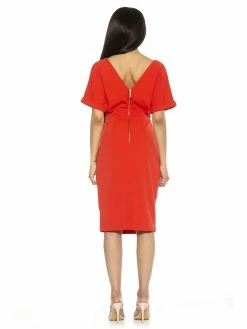 Wholesale ⭐ ALEXIA ADMOR Jacqueline Midi 👗 Dress 🔔 -ALEXIA ADMOR Shop D3396 APRICOT 3 scaled