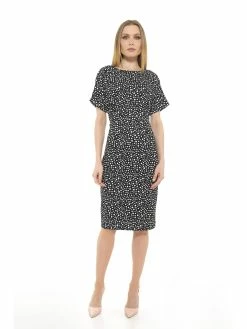 Wholesale ⭐ ALEXIA ADMOR Jacqueline Midi 👗 Dress 🔔 -ALEXIA ADMOR Shop D3396 BLK WHTPOLK 1