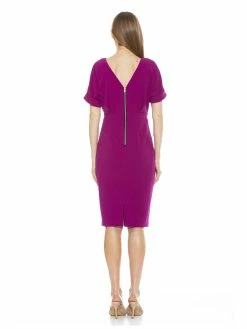 Wholesale ⭐ ALEXIA ADMOR Jacqueline Midi 👗 Dress 🔔 -ALEXIA ADMOR Shop D3396 MAGENTA 3