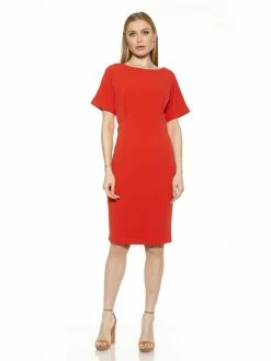 Wholesale ⭐ ALEXIA ADMOR Jacqueline Midi 👗 Dress 🔔 -ALEXIA ADMOR Shop D3396 ORANGE