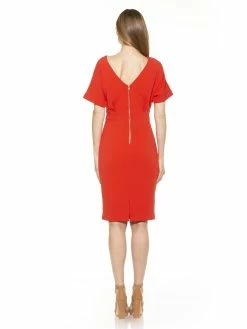 Wholesale ⭐ ALEXIA ADMOR Jacqueline Midi 👗 Dress 🔔 -ALEXIA ADMOR Shop D3396 ORANGE3 scaled