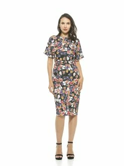 Wholesale ⭐ ALEXIA ADMOR Jacqueline Midi 👗 Dress 🔔 -ALEXIA ADMOR Shop D3396 PRPLPNTFLR 1