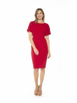 Wholesale ⭐ ALEXIA ADMOR Jacqueline Midi 👗 Dress 🔔 -ALEXIA ADMOR Shop D3396 RED