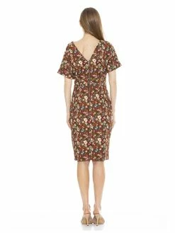 Wholesale ⭐ ALEXIA ADMOR Jacqueline Midi 👗 Dress 🔔 -ALEXIA ADMOR Shop D3396 RUST MULTI 3