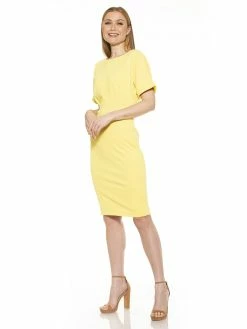 Wholesale ⭐ ALEXIA ADMOR Jacqueline Midi 👗 Dress 🔔 -ALEXIA ADMOR Shop D3396 YELLOW 2