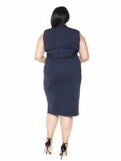 Top 10 😍 ALEXIA ADMOR Fara 👗 Dress - Plus Size 🧨 -ALEXIA ADMOR Shop D3517PLS NAVY 3