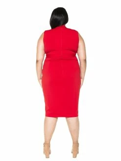 Top 10 😍 ALEXIA ADMOR Fara 👗 Dress - Plus Size 🧨 -ALEXIA ADMOR Shop D3517PLS RED 3
