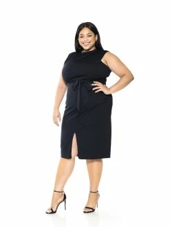 Top 10 😍 ALEXIA ADMOR Fara 👗 Dress - Plus Size 🧨 -ALEXIA ADMOR Shop D3517PLS BLACK 2 scaled