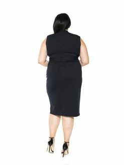 Top 10 😍 ALEXIA ADMOR Fara 👗 Dress - Plus Size 🧨 -ALEXIA ADMOR Shop D3517PLS BLACK 3 scaled