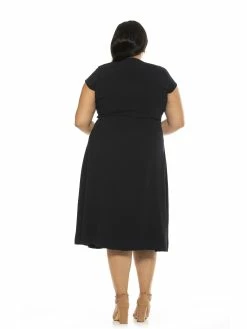 Buy 🔔 ALEXIA ADMOR Lily Midi 👗 Dress- Plus Size 👏 -ALEXIA ADMOR Shop D3618PLS BLACK 3