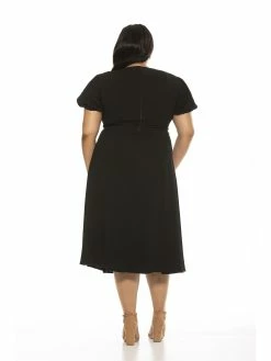 Budget ✔️ ALEXIA ADMOR Gracie Midi 👗 Dress - Plus Size 👏 -ALEXIA ADMOR Shop D3645PLS BLACK 3 scaled