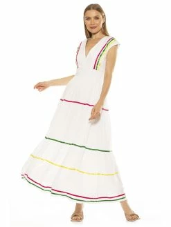 Best Pirce 👏 ALEXIA ADMOR ☀️ Summer Maxi 👗 Dress 😉 -ALEXIA ADMOR Shop D3646 IVORY 2 scaled