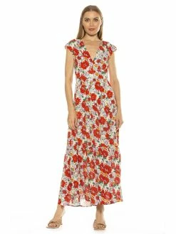 Best Pirce 👏 ALEXIA ADMOR ☀️ Summer Maxi 👗 Dress 😉 -ALEXIA ADMOR Shop D3646 POPPY FLORAL 1 scaled