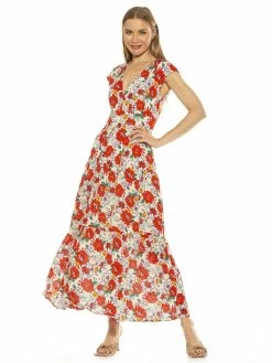 Best Pirce 👏 ALEXIA ADMOR ☀️ Summer Maxi 👗 Dress 😉 -ALEXIA ADMOR Shop D3646 POPPY FLORAL 2 scaled