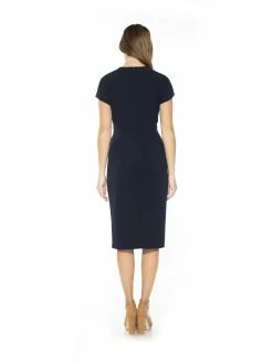 Wholesale 😍 ALEXIA ADMOR Belted 👗 Dress 🥰 -ALEXIA ADMOR Shop D3666 NAVY 3 scaled