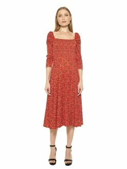 Wholesale 😀 ALEXIA ADMOR Lila Midi 👗 Dress ⌛ -ALEXIA ADMOR Shop D3744 redfloral 1