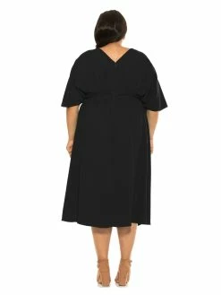 Cheapest 😀 ALEXIA ADMOR August Midi 👗 Dress - Plus Size 🔥 -ALEXIA ADMOR Shop D3816PLS BLACK 3 scaled