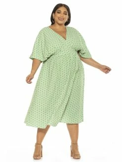 Cheapest 😀 ALEXIA ADMOR August Midi 👗 Dress - Plus Size 🔥