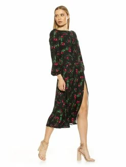 Best Pirce 🔔 ALEXIA ADMOR Bubble Midi 👗 Dress 🌟 -ALEXIA ADMOR Shop D3828 BLACK ROSE 2 scaled