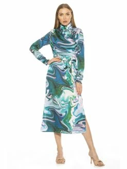 Outlet 😍 ALEXIA ADMOR Mockneck Midi 👗 Dress 👏