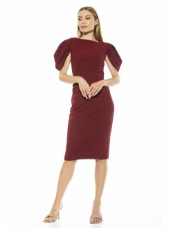 Wholesale 😍 ALEXIA ADMOR Valentina 👗 Dress 🧨 -ALEXIA ADMOR Shop D3836 CRANBERRY 1 scaled