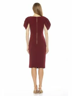 Wholesale 😍 ALEXIA ADMOR Valentina 👗 Dress 🧨 -ALEXIA ADMOR Shop D3836 CRANBERRY 3 scaled