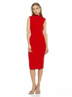 Best deal 🔥 ALEXIA ADMOR Sofia Midi 👗 Dress 🥰 -ALEXIA ADMOR Shop D3838 RED 1 scaled