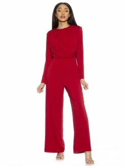 Best Sale 🛒 ALEXIA ADMOR Milan Jumpsuit 🔥 -ALEXIA ADMOR Shop D3844 CRANBERRY scaled