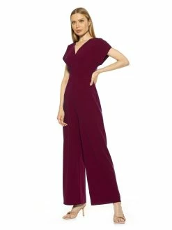 Cheapest 😍 ALEXIA ADMOR Adella Jumpsuit 👏 -ALEXIA ADMOR Shop D3846 BURGUNDY 2 scaled