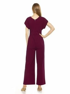 Cheapest 😍 ALEXIA ADMOR Adella Jumpsuit 👏 -ALEXIA ADMOR Shop D3846 BURGUNDY 3 scaled