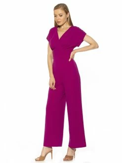 Cheapest 😍 ALEXIA ADMOR Adella Jumpsuit 👏 -ALEXIA ADMOR Shop D3846 MAGENTA 2 scaled